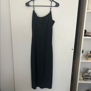 J. Crew NWT Black Midi Slip Dress with Spaghetti Straps